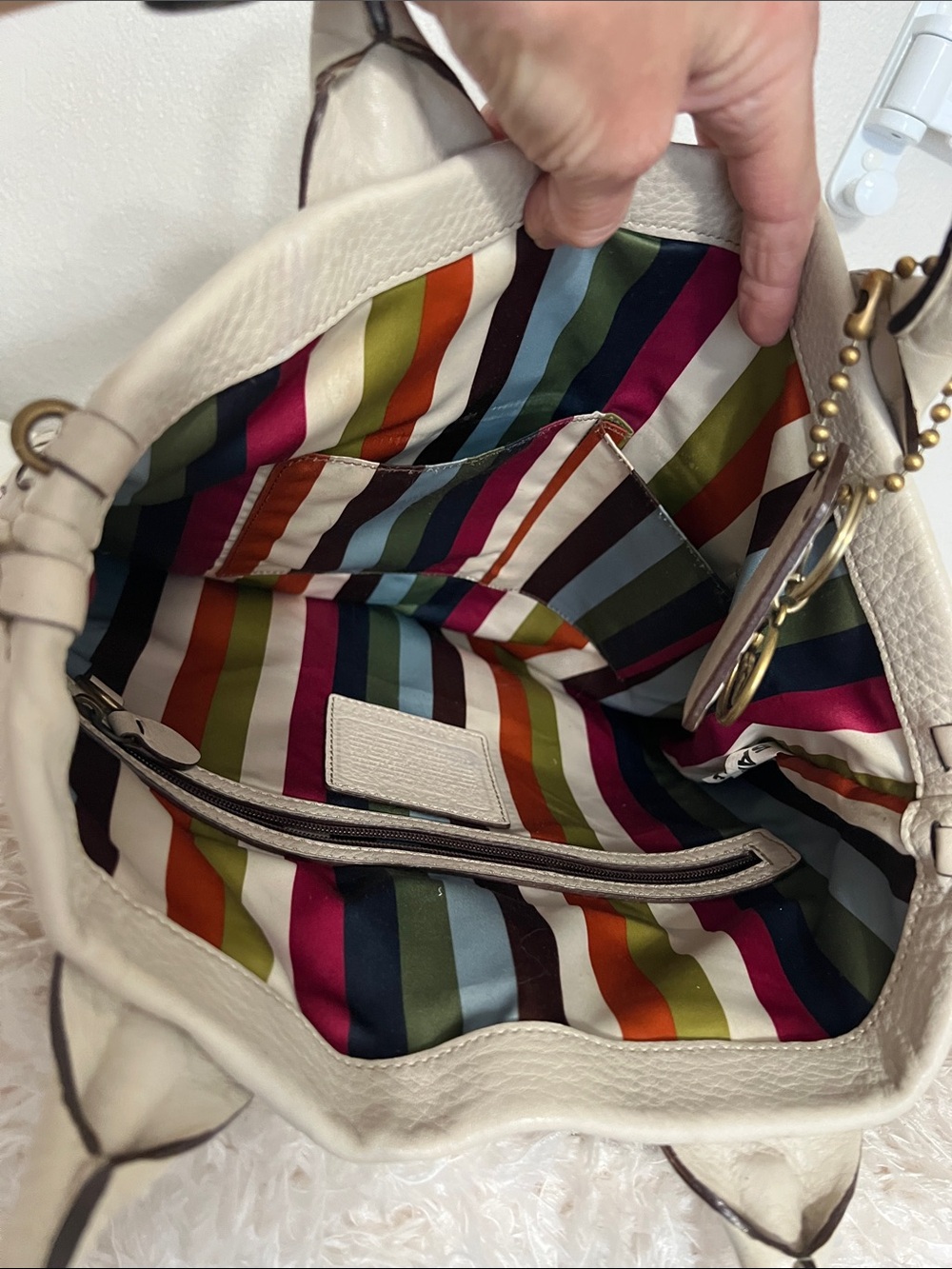 Rare Sample Coach Legacy Thompson Slim Tote Cream - Picture 12 of 16